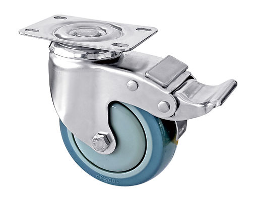 মাঝারি দায়িত্ব স্টেইনলেস স্টীল Casters 75mm 100mm 125mm ব্যাসার্ধ