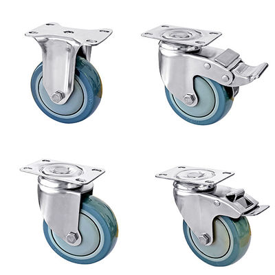 মাঝারি দায়িত্ব স্টেইনলেস স্টীল Casters 75mm 100mm 125mm ব্যাসার্ধ